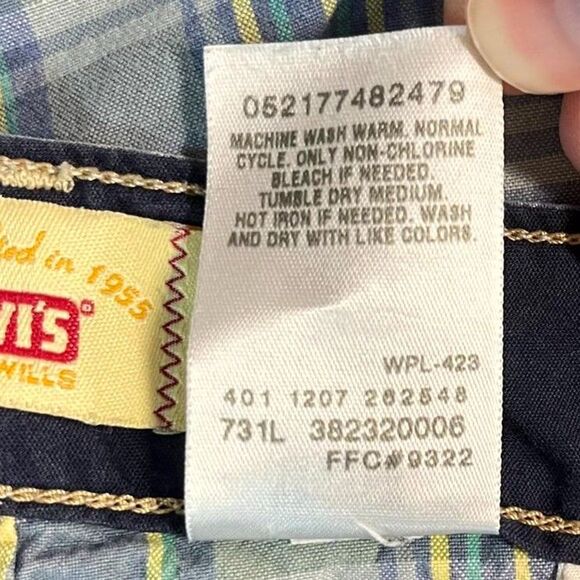 Levi's Vintage Chino Shorts Flannel Pattern 1207 Men Size‎ 16 - Picture 5 of 10